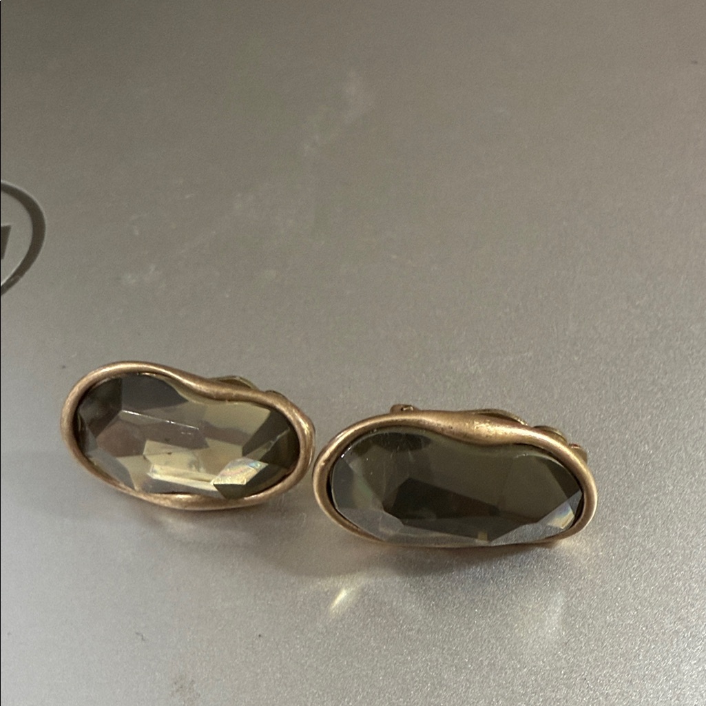 Robert Lee Morris ( Rlm) Nwot Never Worn Gray Stone Clip On Earrings